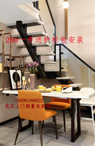 Wuhan factory direct steel and wood staircase duplex staircase glass handrail