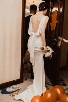 Sanskina Fairy Clothes Brigade Pat-style satin light wedding dress Bride Jane Yosens Department of Lulu Back to Welcome Pennsylvania Out of the Dress