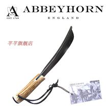 British ABBEYHORN high-end handmade natural horn shoehorn stag handle leather rope spot No. 1