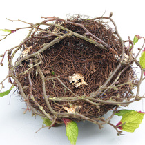 Handmade rattan grass nest Bird nest decoration bird cage Bird nest Simulation bird nest photo props Outdoor bird nest Parrot nest