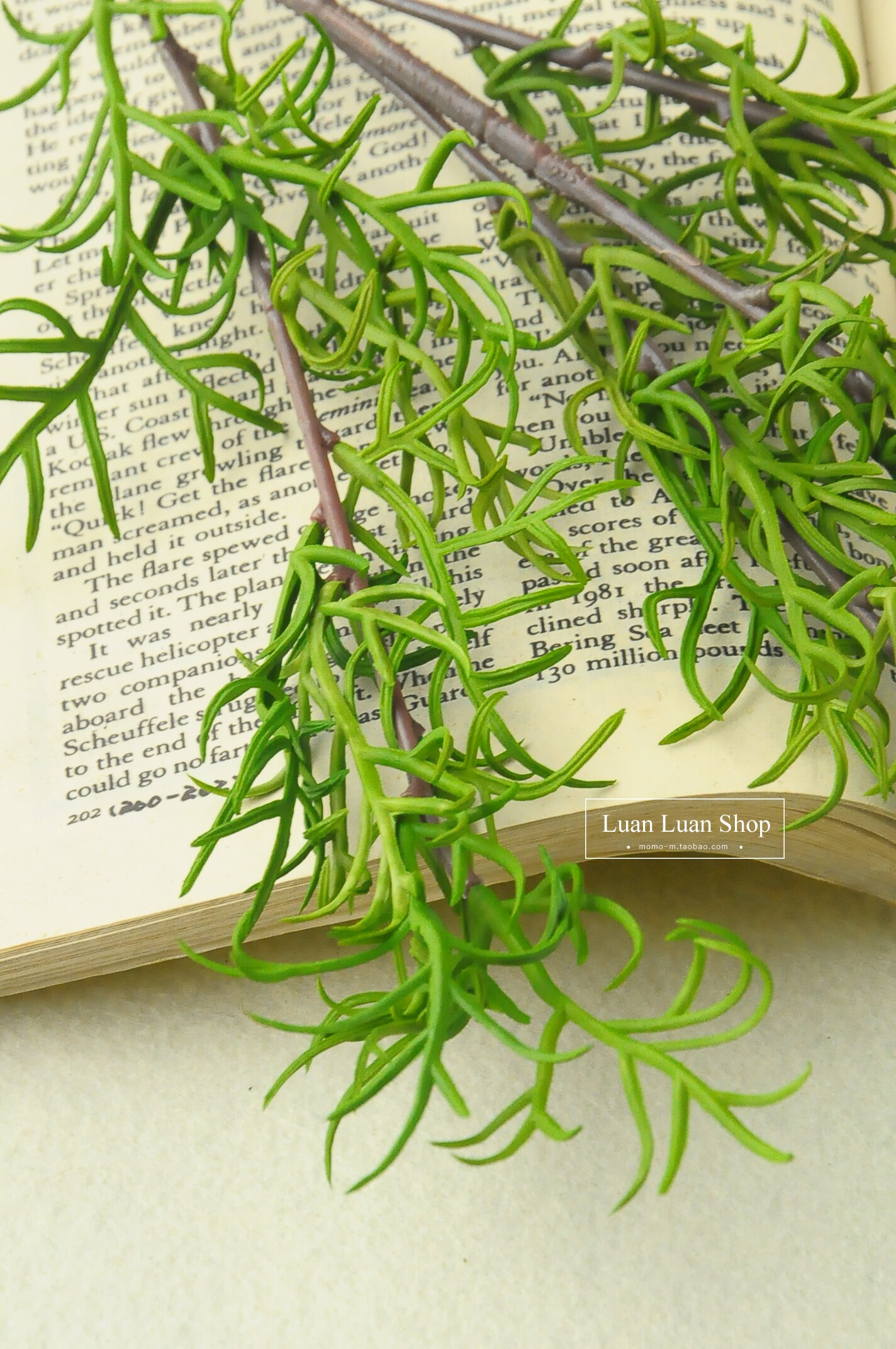 清新仿真绿植针叶杉 简约客厅样板房花艺装饰布置 拍摄背景道具_不