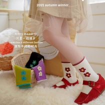 2021 Little Black Toys Socks Fall Winter Thick girls midbarrel socks Little Black Tony Children socks Pure cotton 2-15 years old