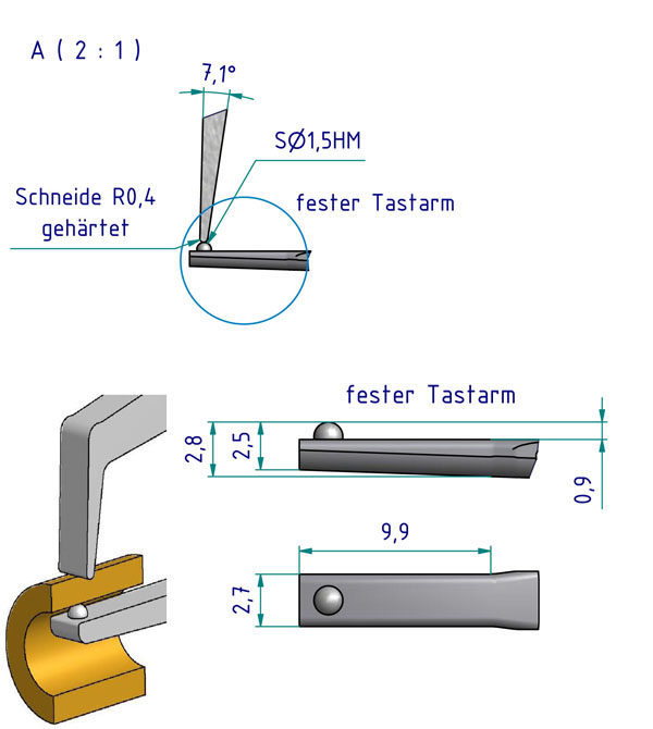 德国kroeplin 管道壁厚测量针盘式外径卡规 c1r10s c1r10s
