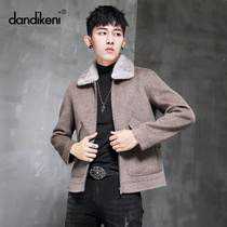  Autumn new product double-sided cashmere coat short Albaka alpaca mink lapel jacket woolen jacket men