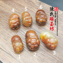 Yellow Dragon Jade Small Pig Jade Pendant Birth Zodiac Pig Male and female Jade Pei Necklace Pendant necklace with hanging bracelet Accessories Foro Pig