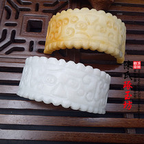 Antique jade hairpin Hair crown Hair band Hair ornaments Headdress Hanfu ancient style accessories Snowflake white jade carved hair fork Hair bundle