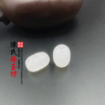 Hand-carved imitation war Han moire red and white agate barrel beads Spacer beads loose beads Buddha beads DIY star moon Bodhi accessories