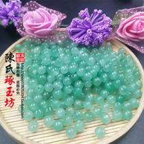 DIY jade beads 6-10MM emerald green loose beads handmade hairpin DIY loose beads jade accessories bracelet