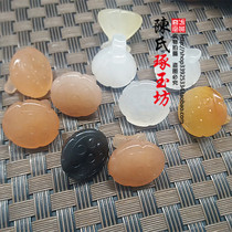 Natural Golden Jade Gobi Jade diy Lotus buckle loose bead pendant handmade carved 17mm beads hand-carved