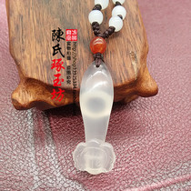 White chalcedony primary color long life wishy lock pendant necklace pendant ornaments auspicious neck Jade Pei mens and womens ornaments