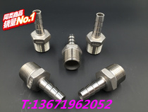304 stainless steel hexagon tube joint external wire quick plug connector 1 8 1 points