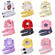Spring child dress male and female child suit 0-1-3-year-old baby suit baby two sets of long sleeve long pants