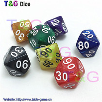 Table Tours Accessories 10 faces 00-90 Digital games plus minus dice Magic Props Accessories Running Group Colors