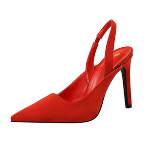 6875-1 the European and American fashion professional OL wind shoes high heel with suede shallow pointed mouth after str