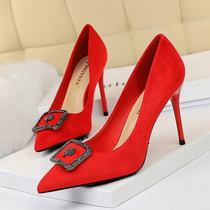 825-9 European and American wind sexy show thin thin high heels for women's shoes with high heels suede shallow mou