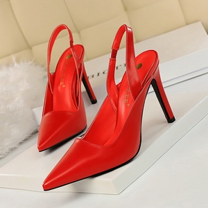 6875-2 the European and American wind fashion high heel with shallow mouth pointed hollow out after strappy fashion prof