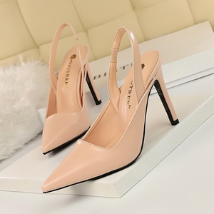 6875-2 the European and American wind fashion high heel with shallow mouth pointed hollow out after strappy fashion prof