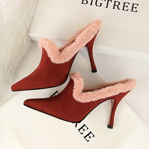 18126-1 han edition in the spring and autumn fashion designer shoes glass with high with suede pointed female half dragg