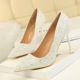 1716-18 European and American wind high-heeled shoes high heel with shallow pointed mouth shining sequins sexy show thin nightclub single shoes