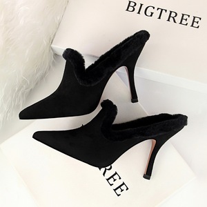 18126-1 han edition in the spring and autumn fashion designer shoes glass with high with suede pointed female half dragg