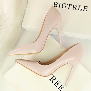 7133 han edition fashion contracted with patent leather high shallow mouth pointed sexy nightclub show thin high heels f