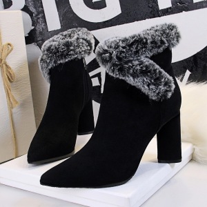 919-3 the European and American fashion female boots winter thick with high with suede sexy nightclub show thin maomao r