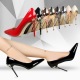 9219-7 European and American wind fashion sexy metal with shallow mouth pointed patent leather high heel shoes fine with thin single shoes