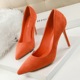 516-1 han edition fashion contracted fine with high heels shallow mouth pointed suede sexy show thin professional OL women's shoes