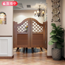 Yimuyuan solid wood folio half-waist door Fence door Half-corridor door Partition Mediterranean bar door Cowboy door