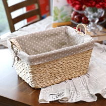 Field Garden Wind Grass Knitted Dirty Clothes Basket Dirty Laundry Barrel Containing Basket clothes Clothing Finishing Toy Snacks containing basket