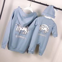 Different parent-child clothing spring and autumn clothing 2021 New sweater tide trembles with unicorn family decoration mother women