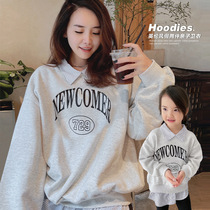 Girl fake two foreign-style family three parent-child dress tide 2021 new spring and autumn mother and daughter base shirt