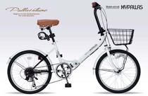 Japan MYPALLAS 20-inch 6-speed folding bike inductive light cycling retro-cyclist light and fast bike