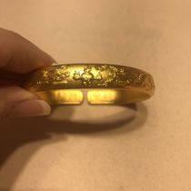 Everyones ancient method Dragon and Phoenix auspicious brocade horseshoe bracelet solid ancient method gold bracelet full gold 999