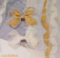 9 years import ribbon shop from the South Korean company 2 6cm leaves yarn autumn leaves yellow love White