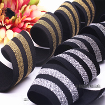 Soft waistband gold and silver onion bright elastic band nylon rubber band cuff side elastic rope shoulder strap clothing accessories
