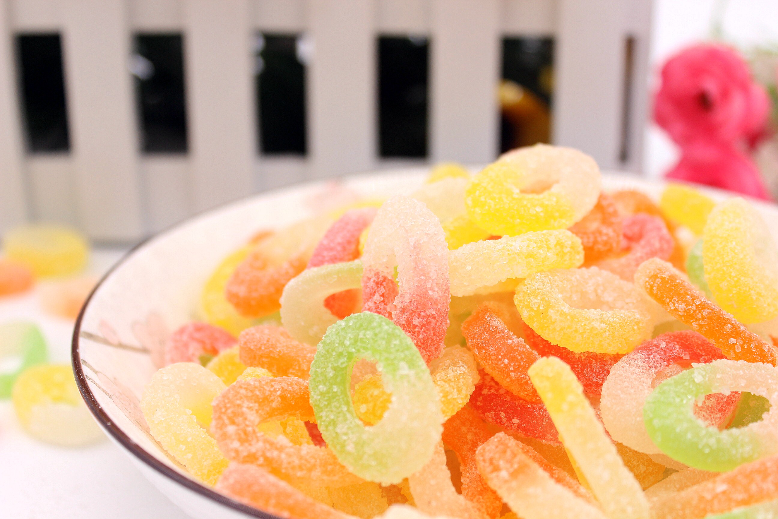 包邮有个圈的 水果软糖 散装250g儿童节日活动橡皮qq糖零食喜糖