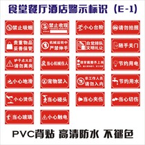 Restaurant Cafeteria Hotel Warning Sign No Smoking Save electricity and water by sliding carefully