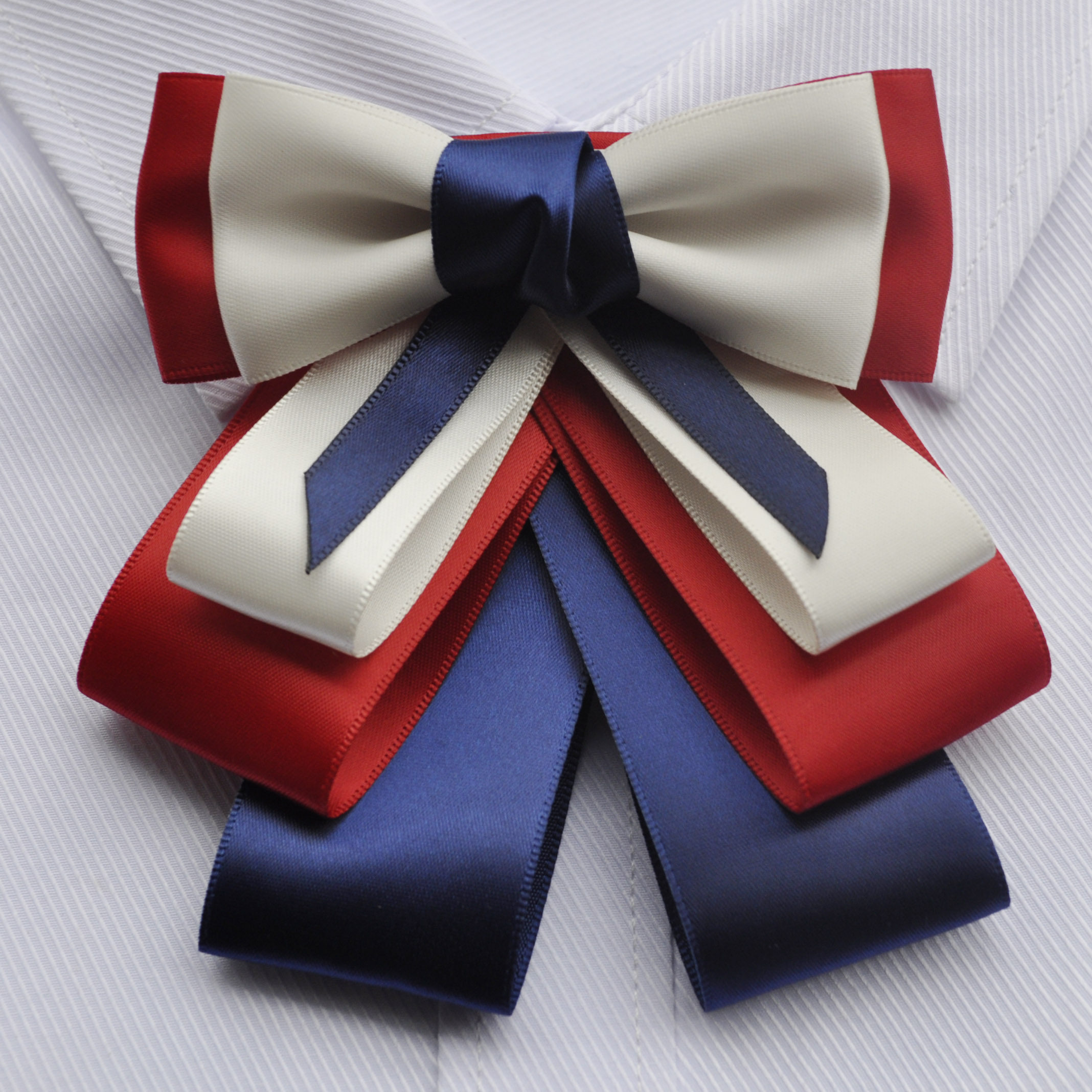 2018新款银行领结女蓝红职业服领花护士移动邮政发网头花领结套装