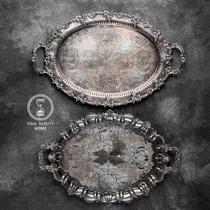 5 11 X Group Fine Western Antique Retro VINTAGE Large Size Silver Plate with Handle Old INS