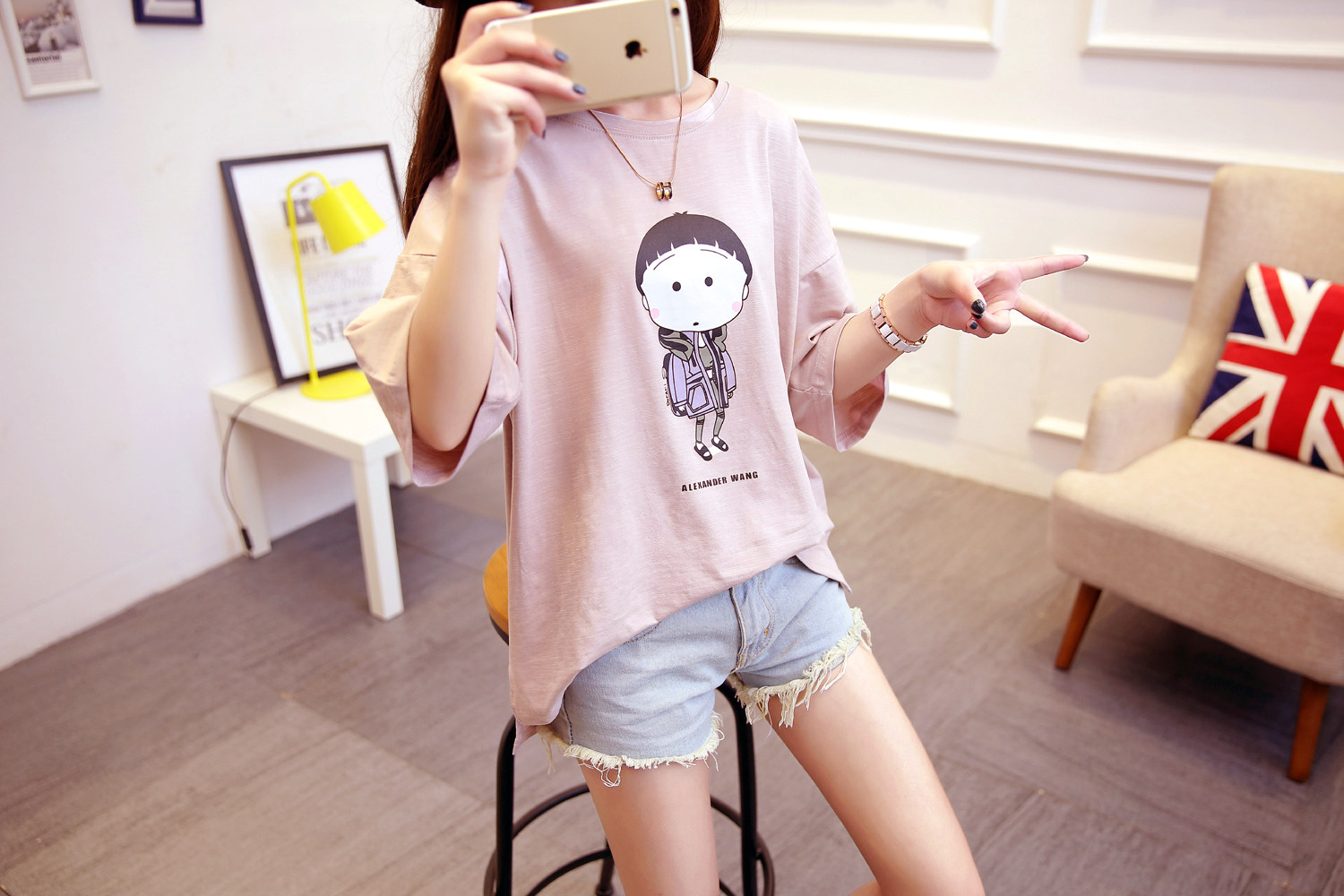 t恤女短袖宽松 韩国2016夏天衣女装女士宽松外穿休闲上衣服打底