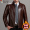 6177 red brown standing collar with plush and thickened