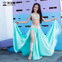 Dance Wings Children Belly Dance Table Performance Costume 2018 Fairy Silk Oriental Dance Long Dress RT330