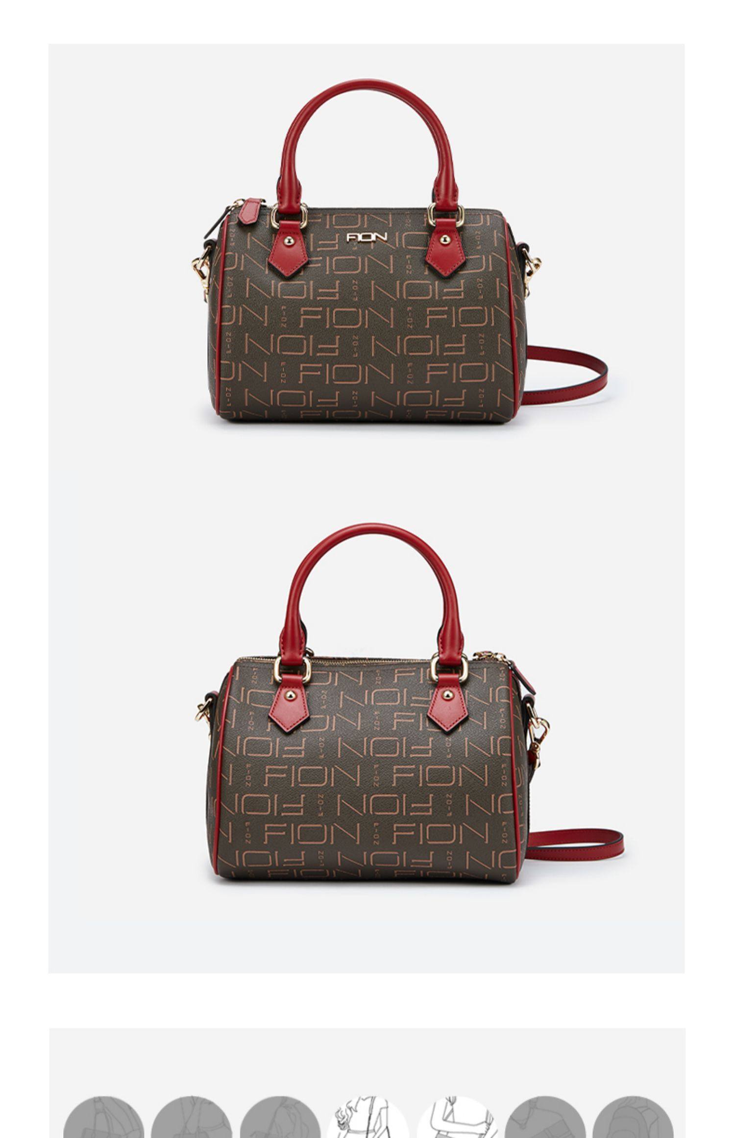 fion/菲安妮女包新款2019 时尚斜挎单肩包 洋气波士顿枕头手提包_全网