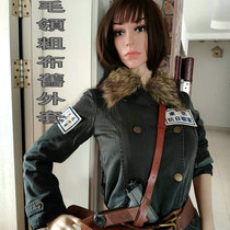 A dress and a picture of props costumes fur collar coarse cloth womens coat photo studio scenic photography costumes