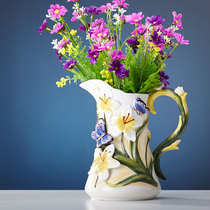 Purple water jug Phalaenopsis Orchid Ceramic vase Kettle flower arrangement hydroponic flower container Creative decoration Butterfly dance Xinlan