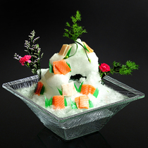 Imitation Glass Fruit Pan Japan-ROK Hotel Supplies Cutlery Acrylic Sushi Sashimi Pan Organic Glass Fish Raw Tray