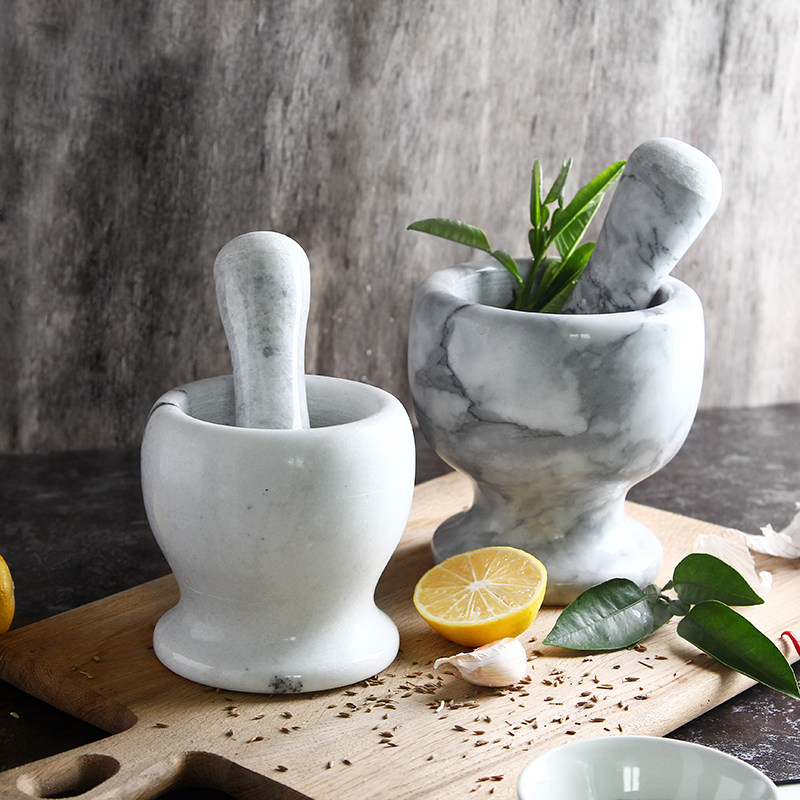 苏黎世家居 复古大理石捣蒜器 家用捣药杵厨房研磨器作料捣臼