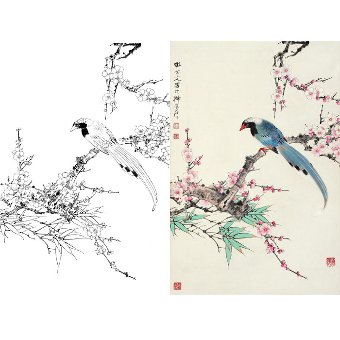 喜鵲梅花圖 center