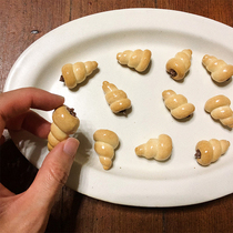 Chocolate cream roll brooch magnet mini bread